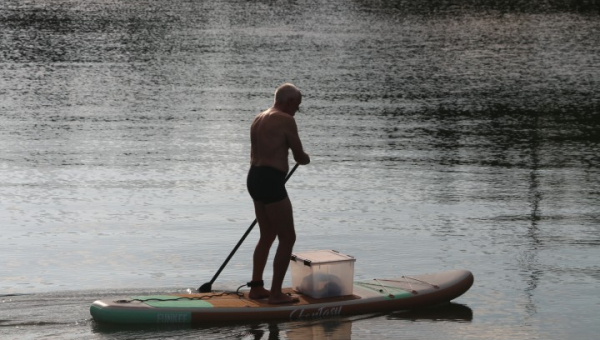 2025 07 15 SUP, Dach reinigen, Wäsche, Elias als Abendgast